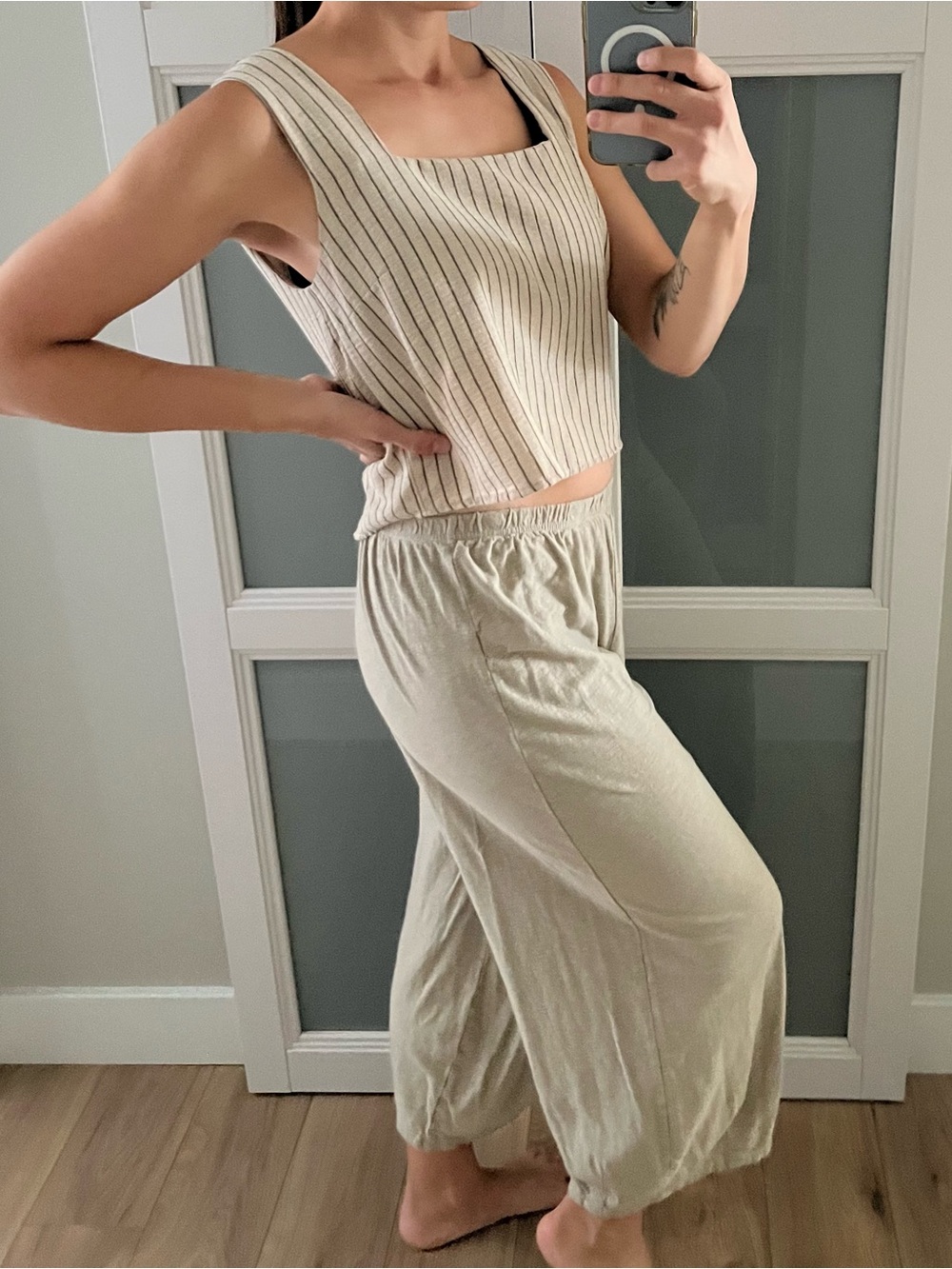 The Workshop striped boxy tank